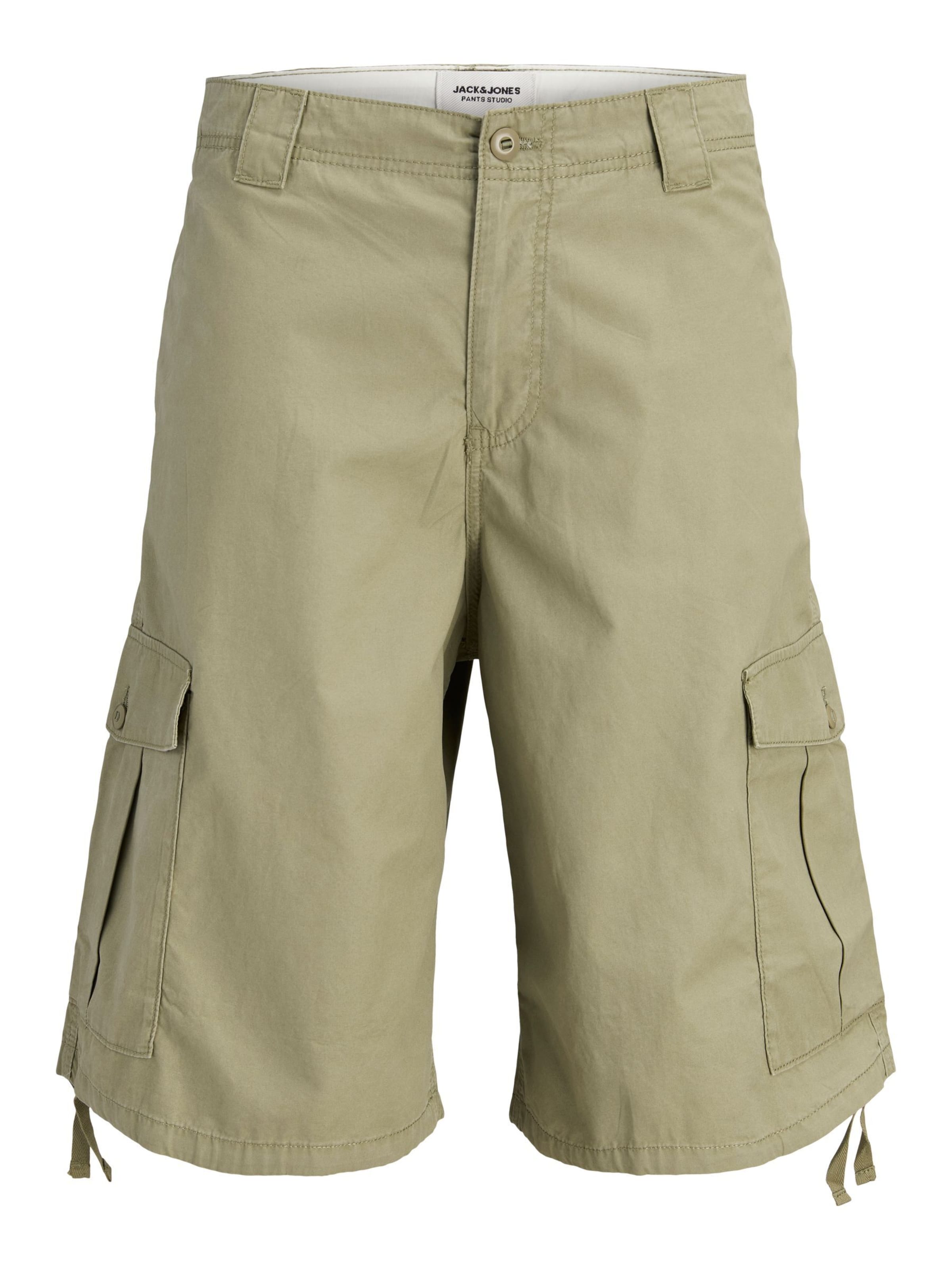 Jack & Jones Plus Baggy Cargobukser i grøn: forside