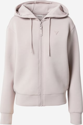 GUESS Athletic Zip-Up Hoodie 'ALLIE' in Grey: front