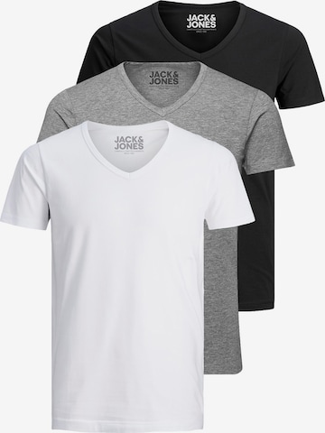 JACK & JONES T-Shirt 'JJV-Neck' in Grau: Vorderseite