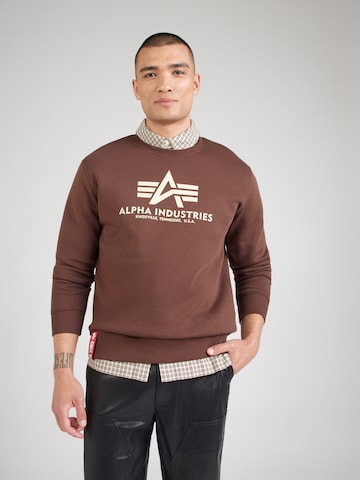 Sweat-shirt ALPHA INDUSTRIES en marron : devant