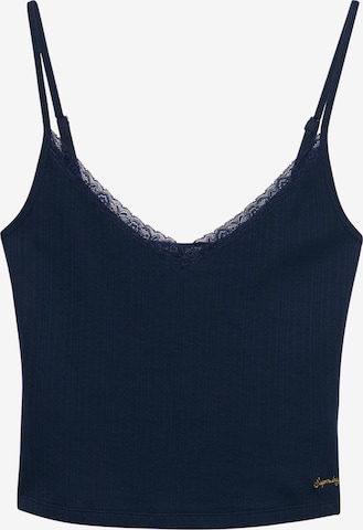Superdry & Co Top 'Athletic Essentials' in Blauw: voorkant