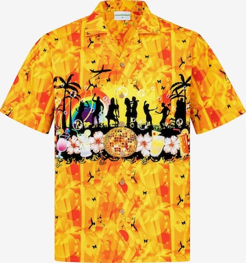 Hawaiihemdshop.deRegular Fit Košulja 'Hawaiihemd Summer Party' - žuta boja: prednji dio
