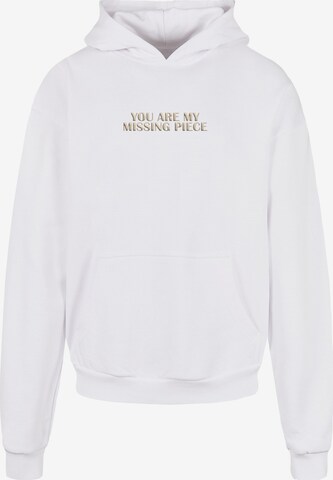 Merchcode Sweatshirt 'Missing Piece' in Wit: voorkant