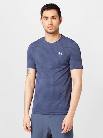 T-Shirt fonctionnel 'Grid' UNDER ARMOUR en gris : devant