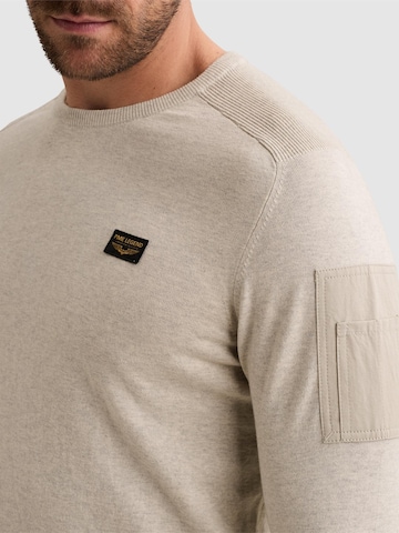 PME Legend - Jersey 'American Classic pullover with flight pocket' en beige