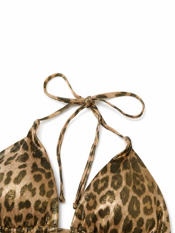 BONVERANO Klassisch Bikini 'Damen Bikini Set Zebra Print, glänzend, Bindeband'‌‌‌‌‌‌ in Braun