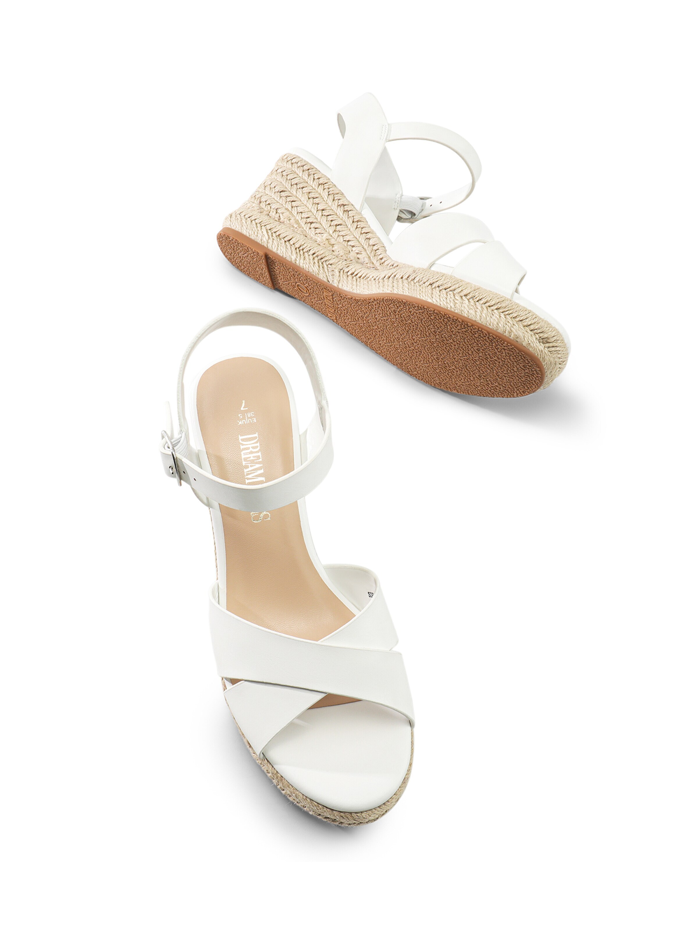 Dream Pairs Sandaal 'Elegante Espadrille-Keilsandalen' in Wit
