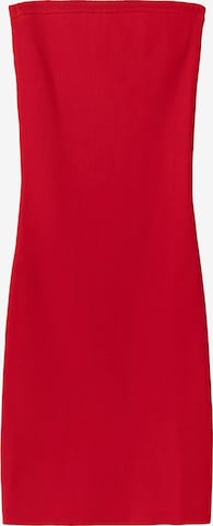 Bershka Gebreide jurk in Rood: voorkant