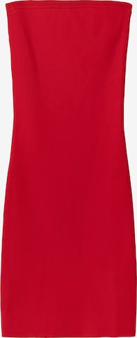 Bershka Úpletové šaty – červená: přední strana