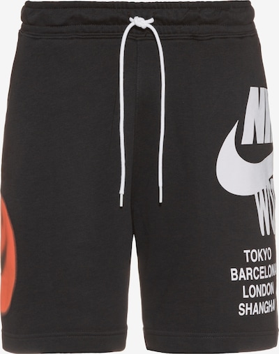 Nike Sportswear Nohavice - oranžovo červená / čierna / biela, Produkt
