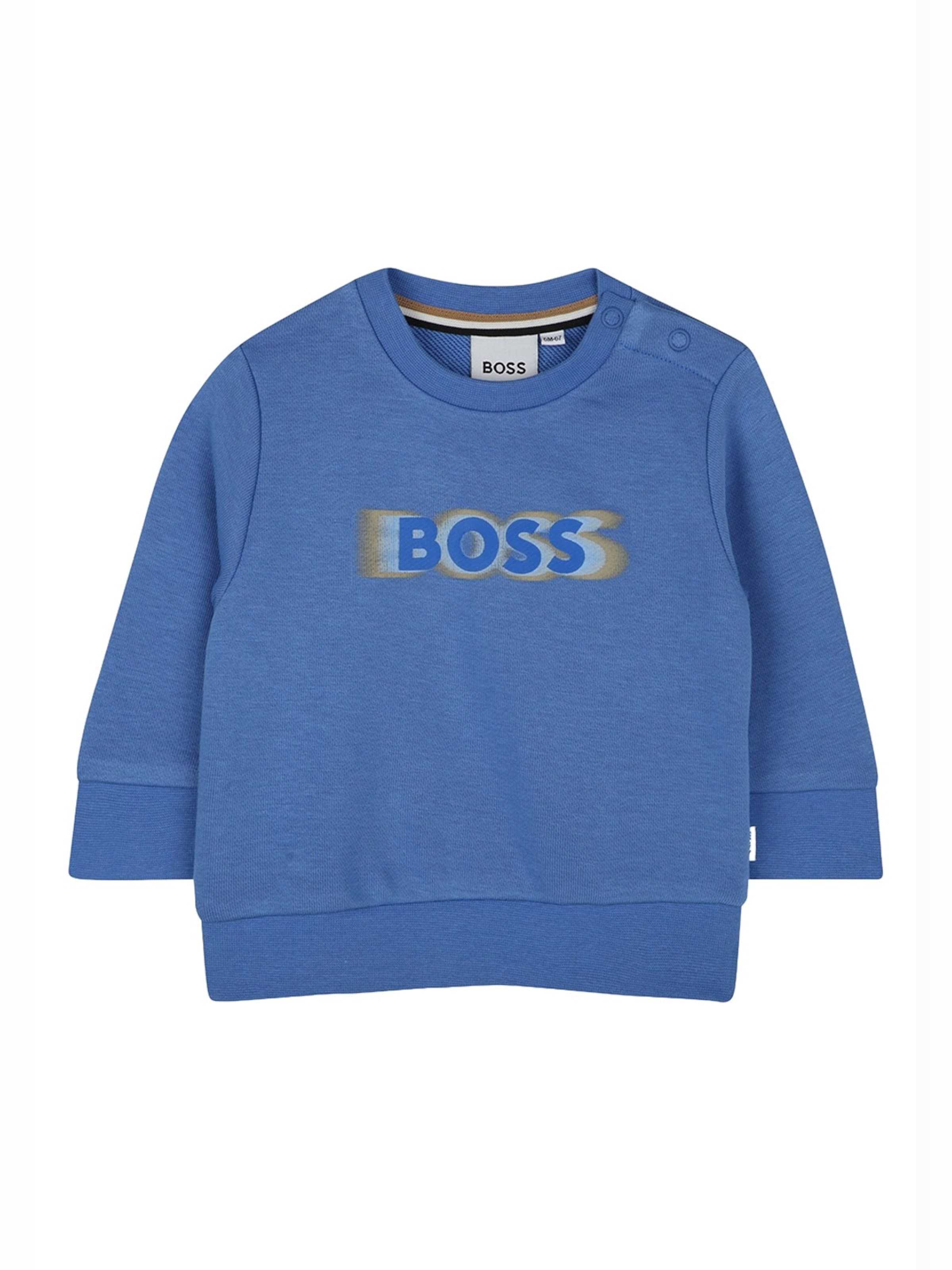 Felpa 'Felpa girocollo azzurra per neonato' di BOSS in blu: frontale