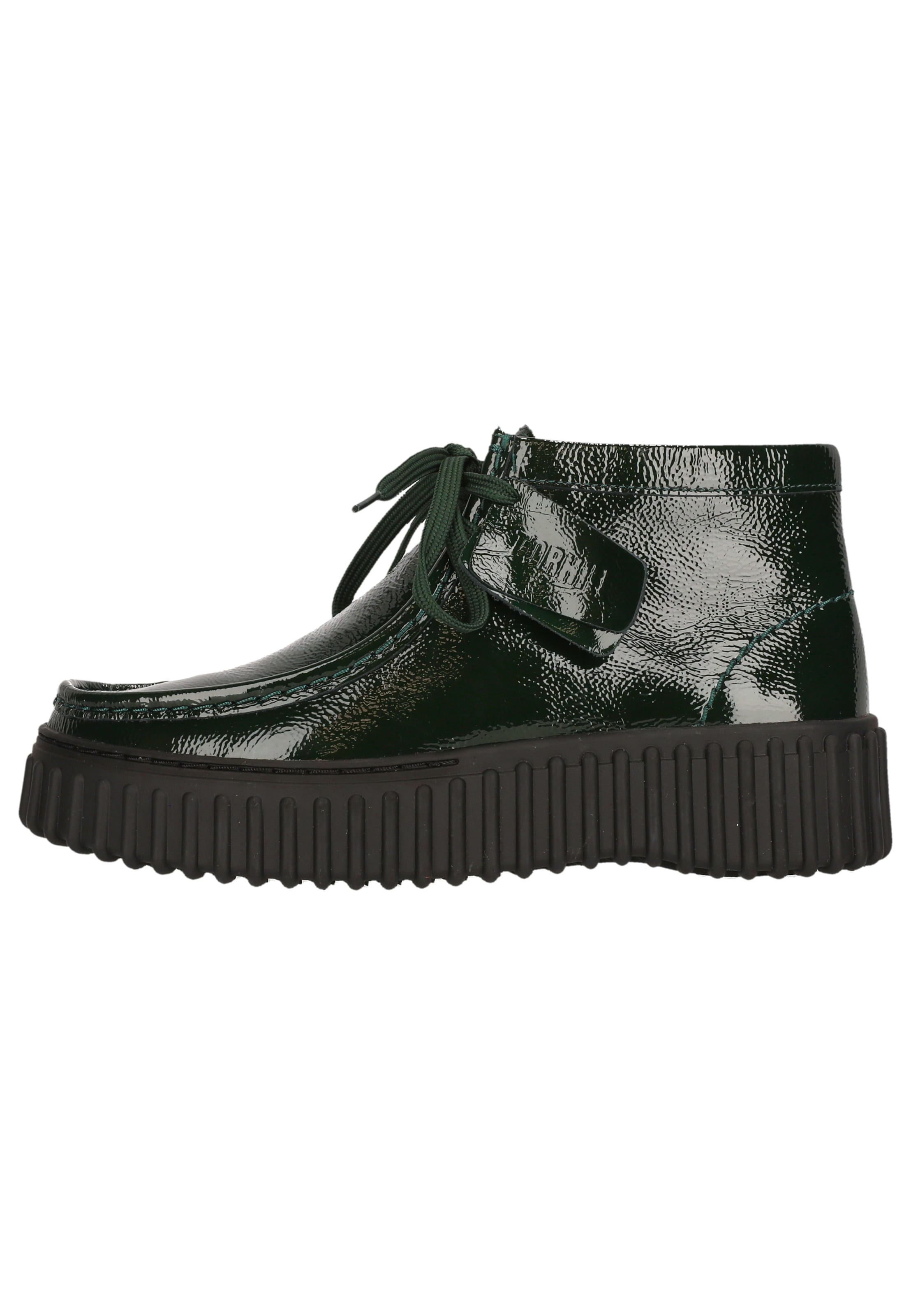 CLARKS Lace-Up Ankle Boots 'Torhill Moss' in Green