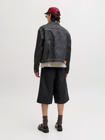 JACK & JONES Wide leg Pressveckad byxa 'JPSTOWEN DREW' i svart