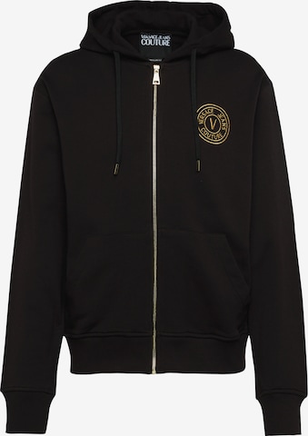 Versace Jeans Couture - Sudadera con cremallera en negro: frente