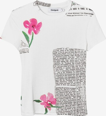 T-shirt Desigual en blanc : devant