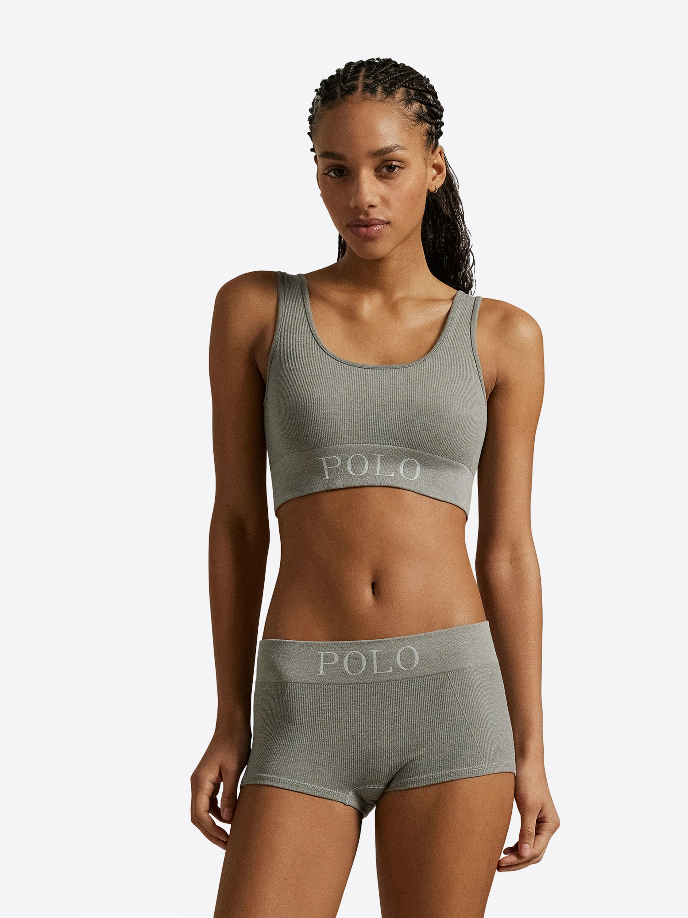 Polo Ralph Lauren Korte pyjama ' Ribbed Seamless ' in Grijs