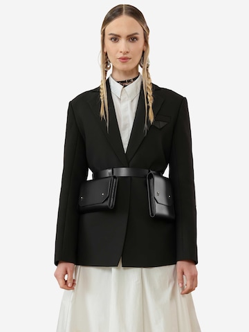 Haute Cuir - Cinturón 'Double Belt Bag' en negro: frente