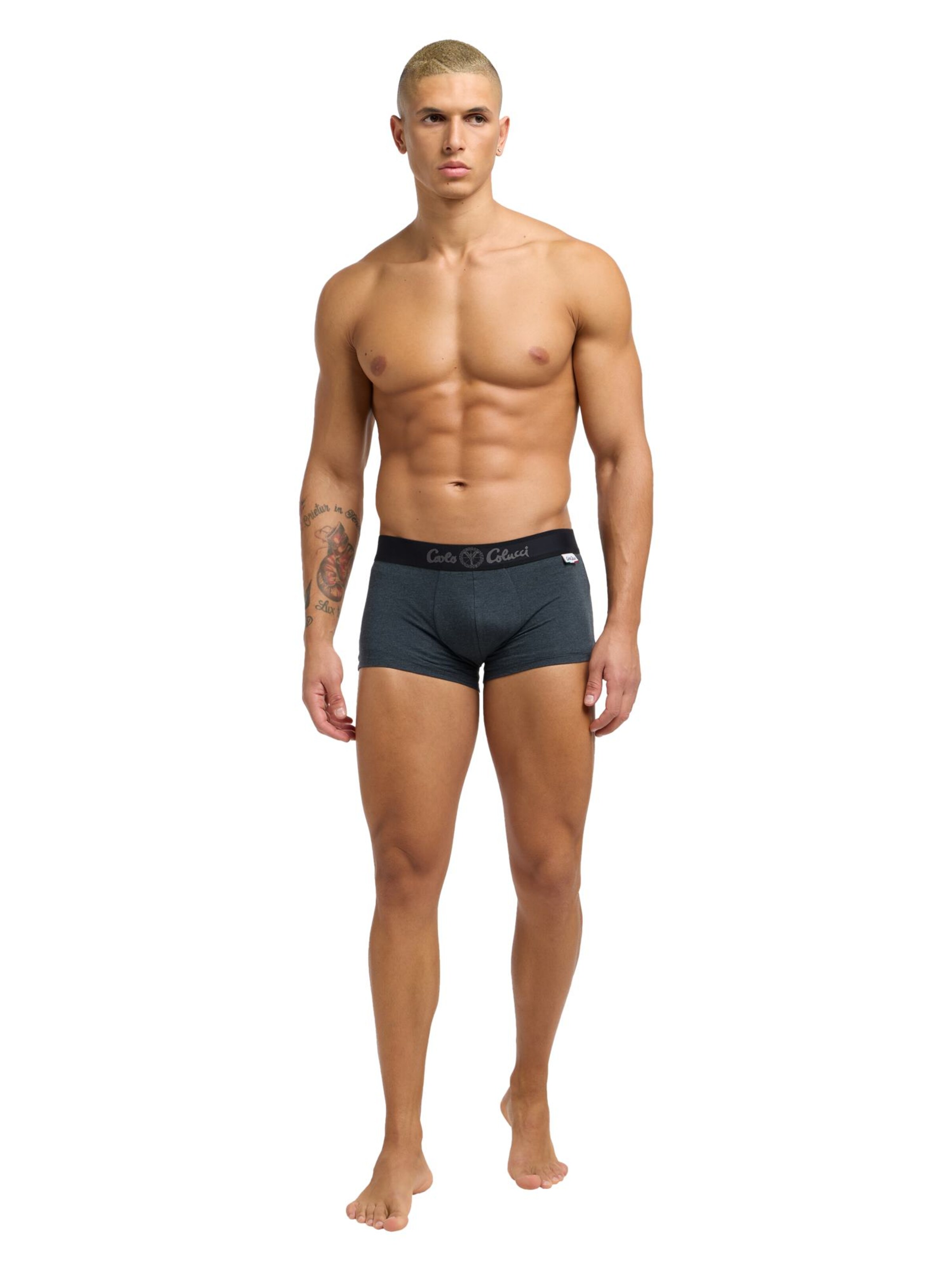 Carlo Colucci Trunks 'Eben' in Grau: Vorderseite