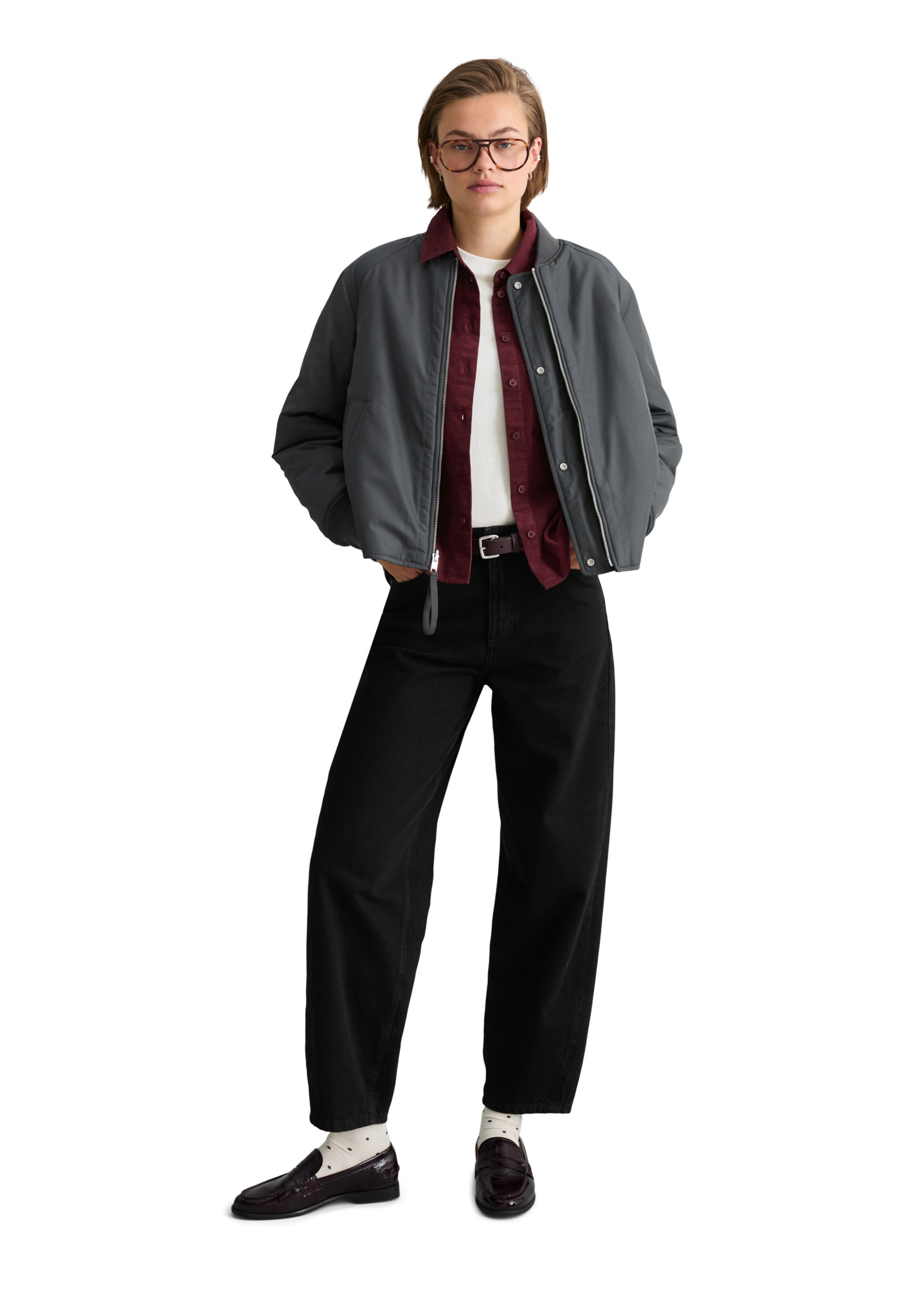 Marc O'Polo DENIM Jacke in Grau: Vorderseite