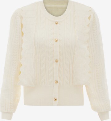 NAEMI Knit Cardigan in White: front