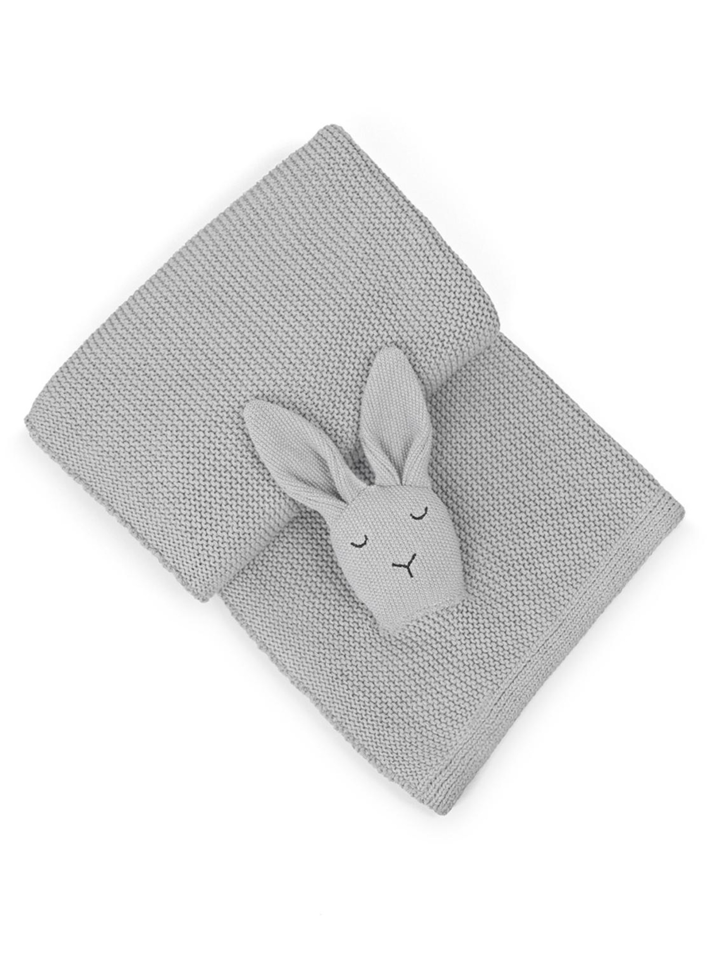 MYLILY Babydecke 'Hasenkopf'‌‌‌‌‌ in Grau: Vorderseite
