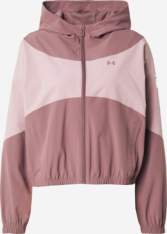 Veste de sport 'Rival' UNDER ARMOUR en rose : devant