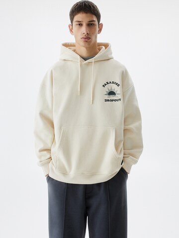 Pull&Bear Sweatshirt in Beige: front