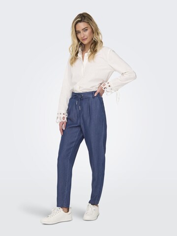 ONLY Tapered Bandplooibroek 'ONLPoptrash' in Blauw