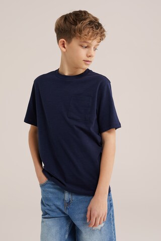 WE Fashion Majica | modra barva: sprednja stran