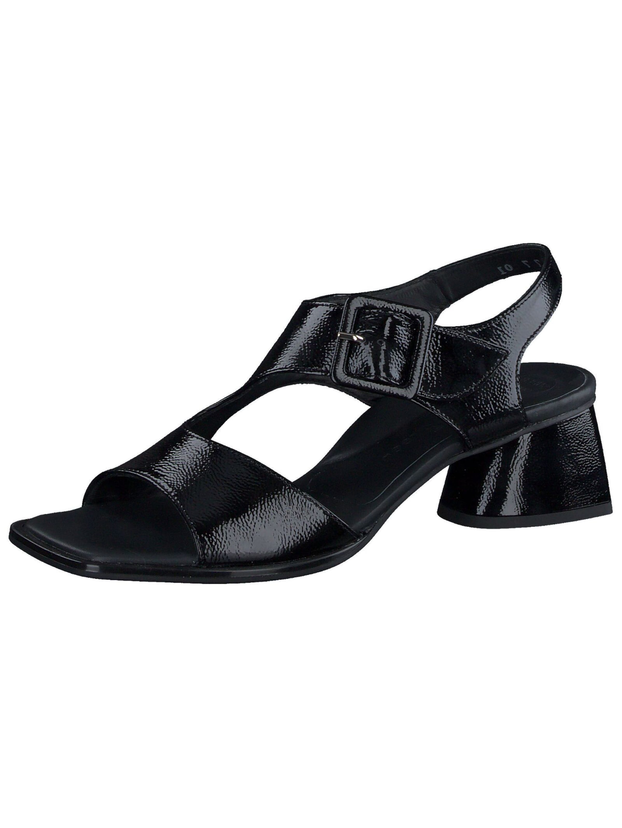 Paul Green Strap Sandals in Black: front