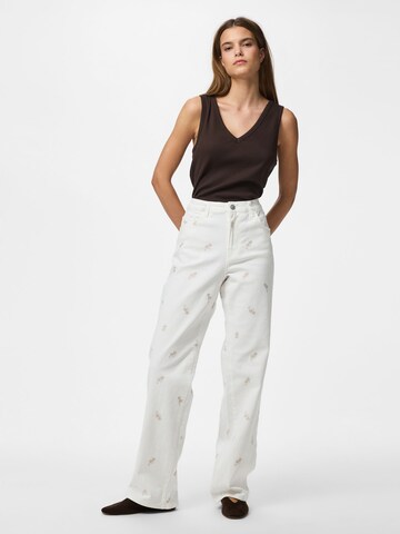 PIECES regular Jeans 'PCViolet' i hvid