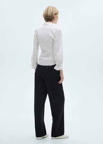 MANGO Loose fit Pleat-Front Pants 'Wanda' in Black