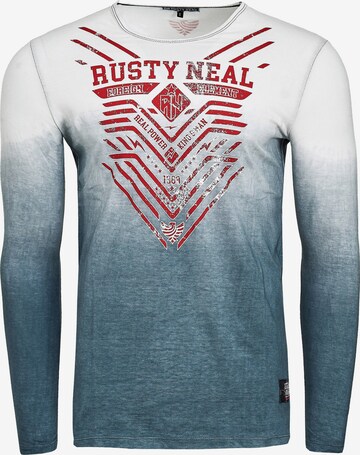 Rusty Neal Longsleeve mit großem Front-Print in Grau: predná strana