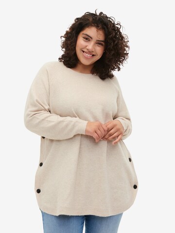 Zizzi Pullover 'Sunny' in Beige: predná strana