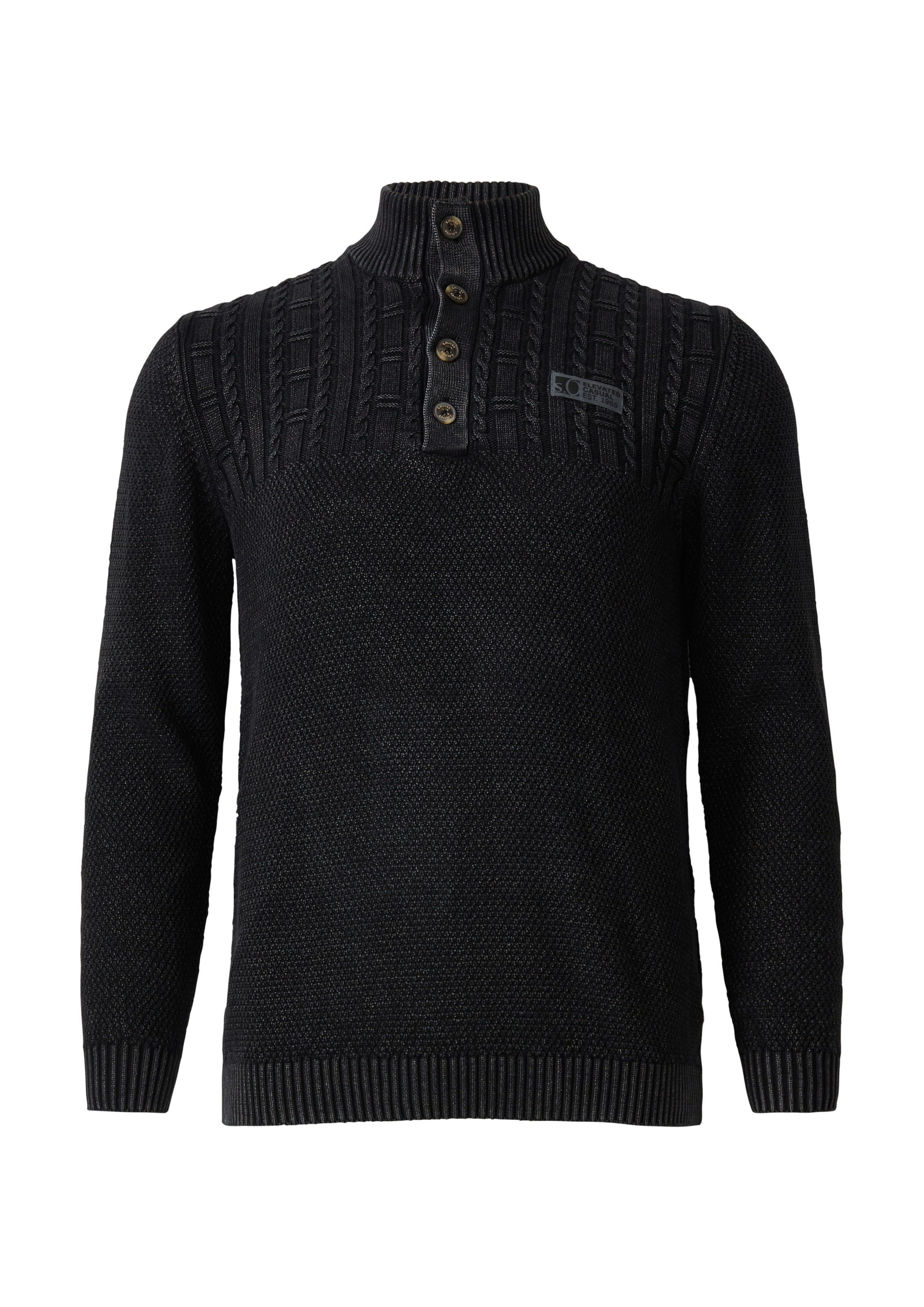 s.Oliver Men Big Sizes Pullover in Schwarz: Vorderseite