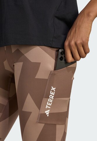 ADIDAS TERREX Skinny Sports trousers in Brown