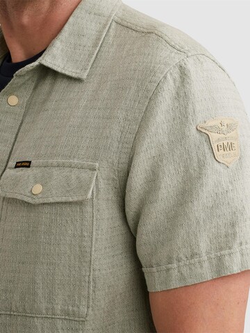 Coupe regular Chemise 'Shirt with short sleeves in cotton/linen' PME Legend en vert