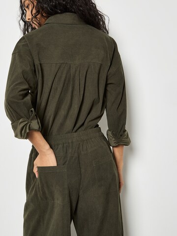 Wide Leg Pantalon Apricot en vert