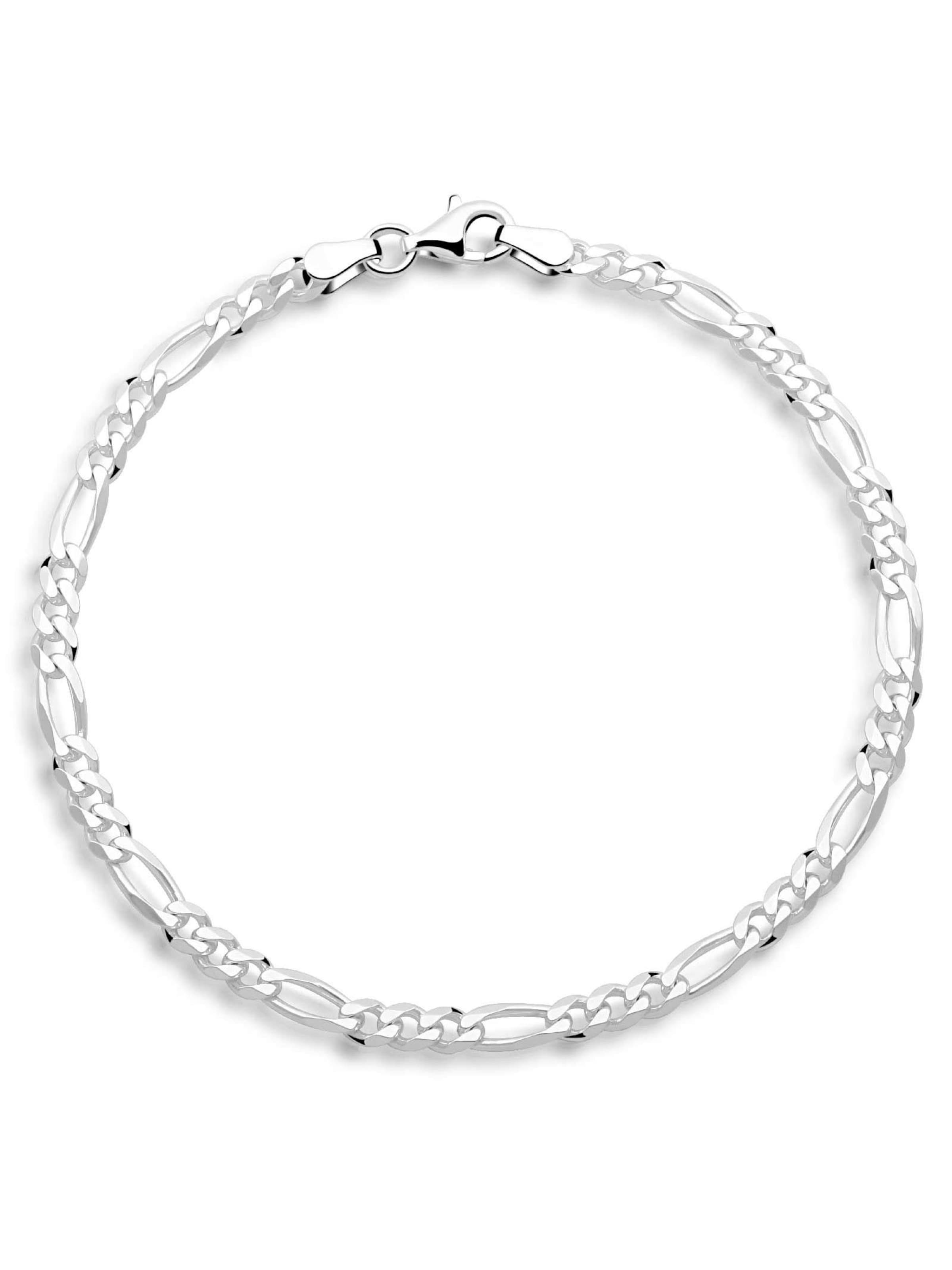 Tony Fein Armband 'Figaro'‌‌‌‌‌‌‌‌‌ in Silber: Vorderseite