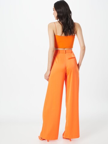 Nasty Gal Wide leg Pleat-front trousers in Orange