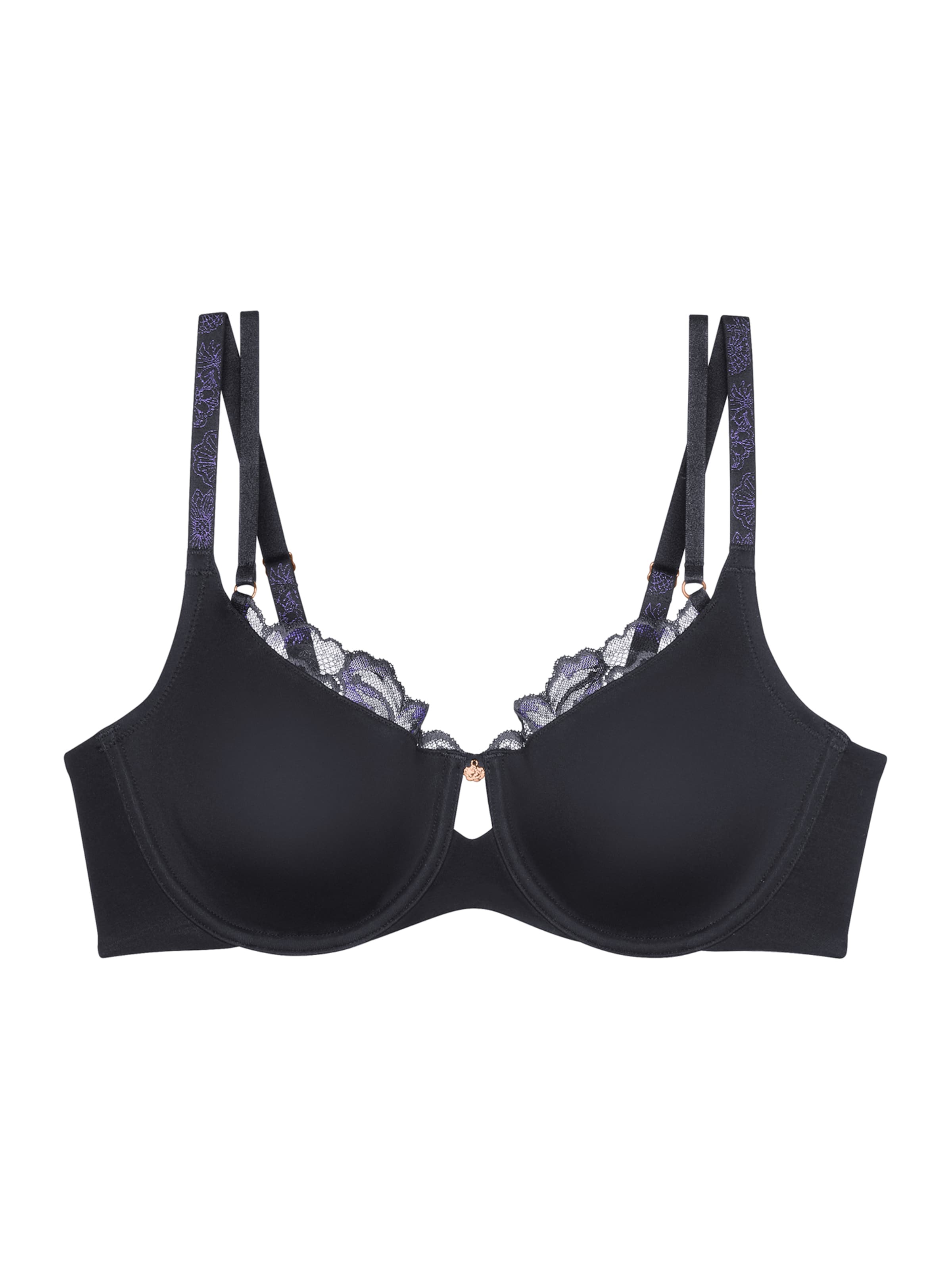 TRIUMPH - Clásico Sujetador ' Wild Gardenia Florale ' en negro: frente