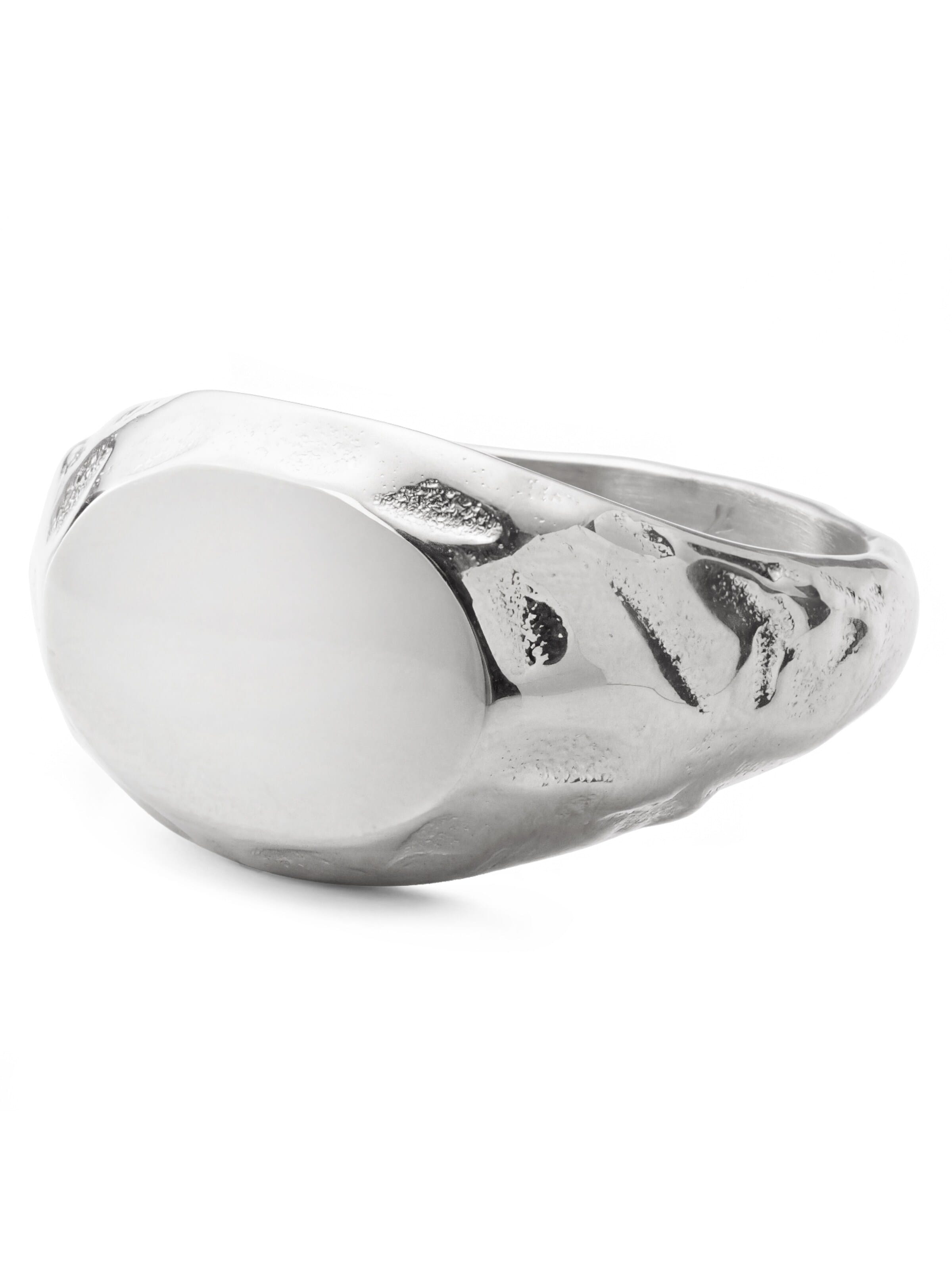 Sidegren Ring 'Molten'‌‌‌‌ in Silber: Vorderseite