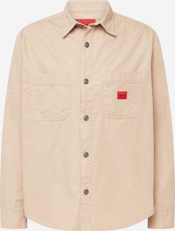 HUGO Button Up Shirt 'Erato' in Beige: front