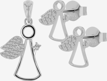Akzent Schmuckset '"Rajani" aus 925 Sterlingsilber, rhodiniert/vergoldet, langlebig' in Silber: Vorderseite