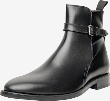 Henry Stevens Chelsea boots 'Murray JPB' in Zwart: voorkant