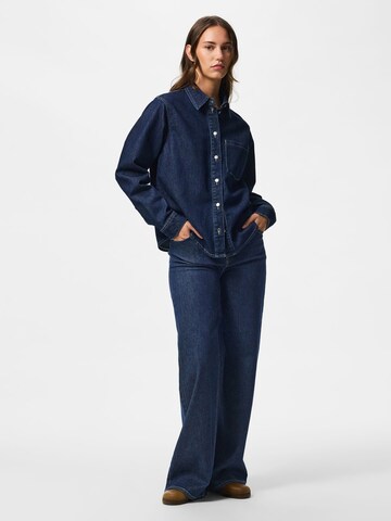 Camicia da donna 'PCSilke' di PIECES in blu