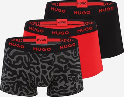 HUGO Boxershorts in dunkelgrau / rot / schwarz, Produktansicht