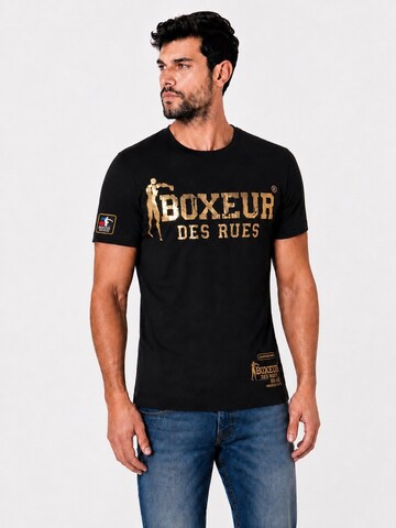 Boxeur des Rues Shirt 'Herren T-Shirt 3er-Pack Boxeur des Rues Slim Fit: Weiß, Goldenes Logo + Schwarz, Goldenes Logo + Intensives Orange' in Gemengde kleuren
