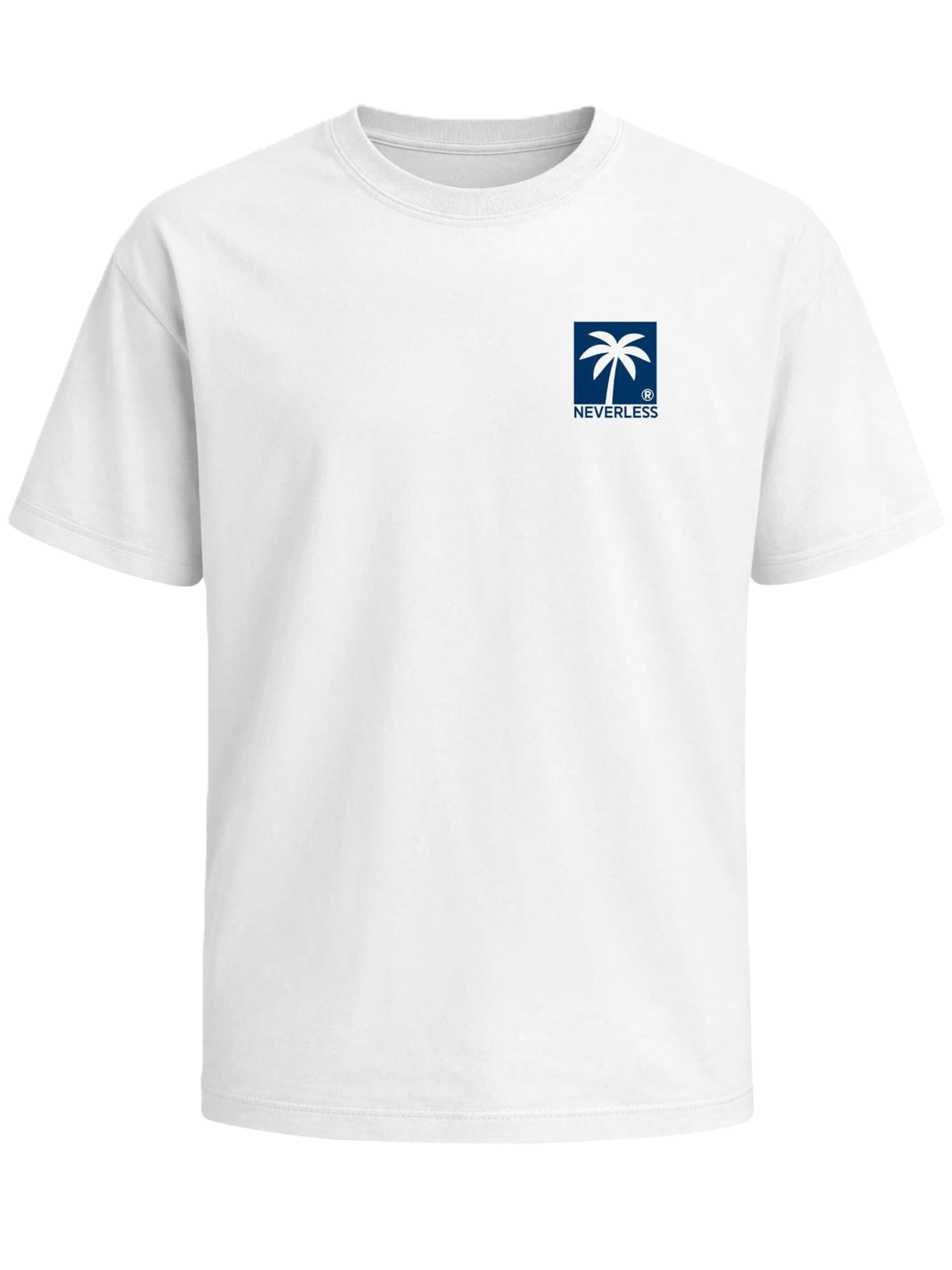 Neverless Shirt 'Palmen' in White: front