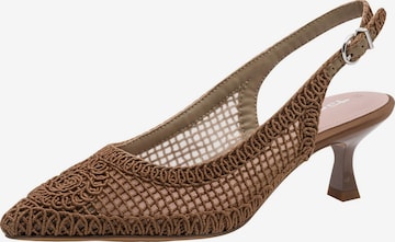 Escarpins à bride arrière Tamaris en marron : devant